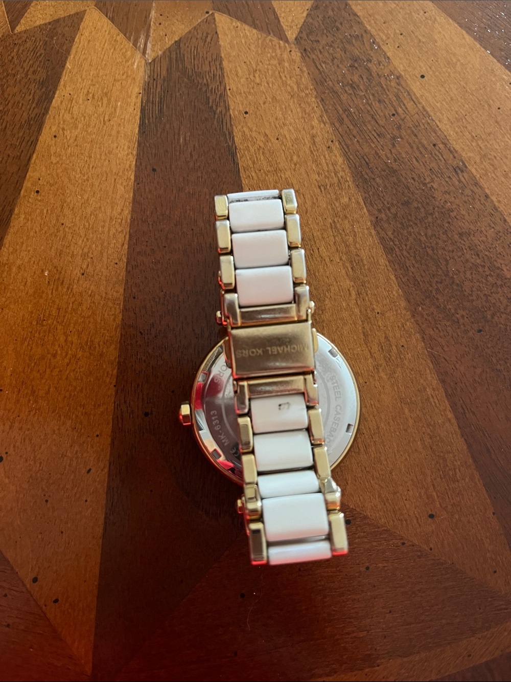 Michael Kors Gold and White MK Bracelet Watch - Picture 2 of 5